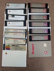 Lot 14 Vintage Apple II 2 llc System Diskware Utilites Software 5.25” Floppy - Picture 1 of 6