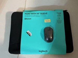 Logitech M240 Silent Wireless Mouse Black 910-007114 - New with 16" Sleeve - Picture 1 of 1