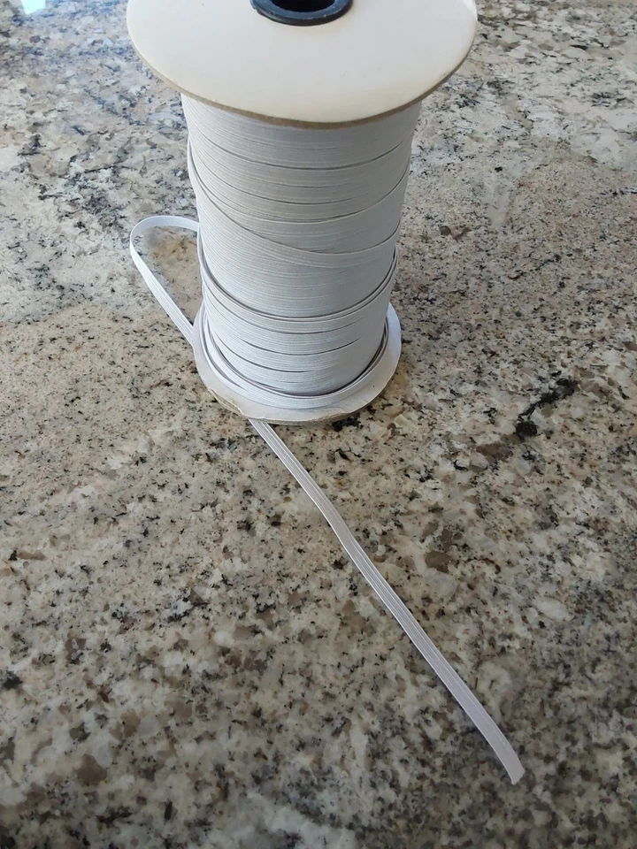 Elástico blanco de 1/4 pulgada, nuevo, para todas tus necesidades de costura. Incrementos de 5 yardas. Foto 1 de 1