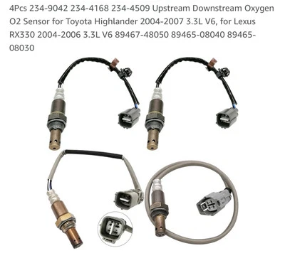 Sensor de oxígeno ascendente+descendente 4X para Toyota Highlander 04-05 Lexus RX330 04-06 3,3 Foto 1 de 4