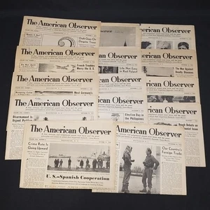 Satz 14 Vintage 1953/1954 Zeitungssammlung The American Observer Sept-Jan - Bild 1 von 8
