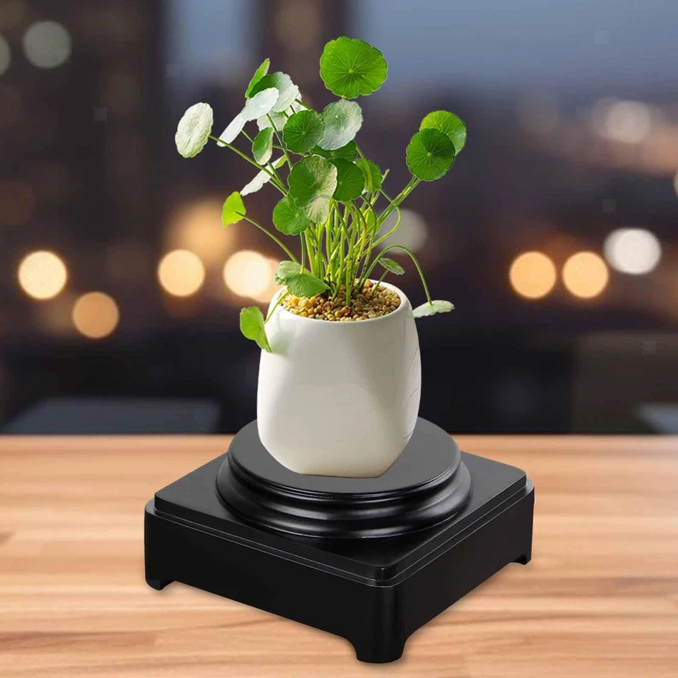 Wood Display Stand Solid Traditional Pedestal Display Round Wood Display Base - Image 1 of 1