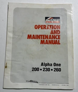 MerCruiser  Maintenance Manual Alpha One 200 230 260 - Bild 1 von 4