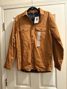 NUEVO CON ETIQUETAS Lands' End Para hombres Camisa Forrada de Franela Suave Chaquetas Variedad Dorado Peecan S - Imagen 1 de 5