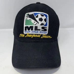 Vintage 1996 MLS Inaugural Hat Alexi Lalas Black Adjustable Cap USA Soccer Rare - Picture 1 of 6