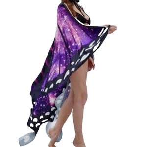 Multi Color Butterfly Wings Cape Fairy Costume Festival Shawl Wrap Dress Up - Picture 1 of 21