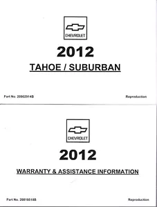 2012 Chevrolet Tahoe & Suburban Owners Owner Manual Portfolio NEW 20902815 - Picture 1 of 1