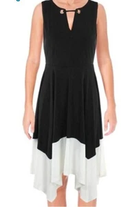 Ivanka Trump Black White Fit and Flare Dress Size M New without tags - Picture 1 of 7