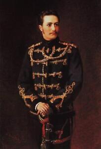 peinture à l'huile peinte à la main portrait du lieutenant de la garde régiment comte