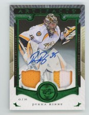 Pekka Rinne 2015-16 Upper Deck Artifacts Emerald Auto /10 Jersey #73 Nashville