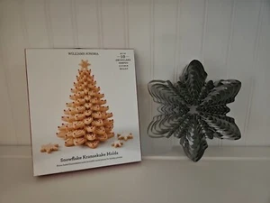 Williams Sonoma Snowflake Kransekake Molds Holiday Cookie Mold Set Of 10 Snowfla - Picture 1 of 4
