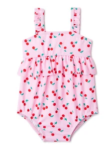 Traje de baño Wonder Nation bebé niña cereza una pieza talla 12 meses - Imagen 1 de 4