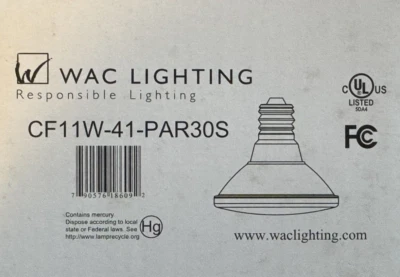 WAC Lighting 11-Watt PAR30S (Short Neck) CFL - CF11W-41-PAR30S - 4100K - NEW - Image 1 of 3