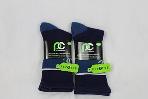 2 Paia Calze Pro Compression LifeStyle Eclipse Blu Everyday Crew S/M 9-11 Nuove - Foto 1 di 5