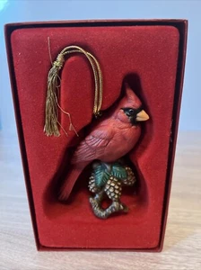 Lenox Wintergrüße rot Kardinal Weihnachtsschmuck Holiday 2001 mit orig Karton - Bild 1 von 4