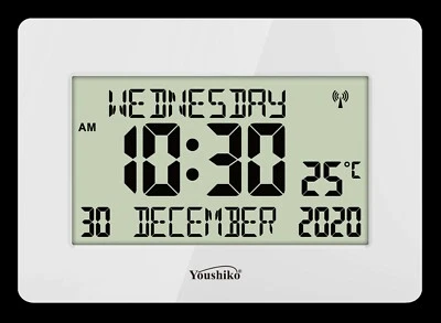 Radio Controlled Wall Clock Large LCD for DEMENTIA & ALZHEIMER SUFFERERS - Image 1 of 4