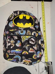 silver age Batman Print Backpack /16" School Book Bag / Pre-Owned - Picture 1 of 3