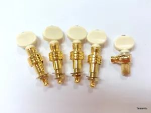 5 string banjo machine head tuner Gold plated, Ivory color ABS button,328G-BI - Picture 1 of 3