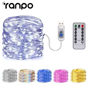 1m - 10m USB LED String Light Remote Control 8 Modes Colorful Fairy Light - Picture 1 of 21