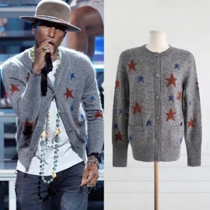 NWT CHANEL 14A PARIS-DALLAS PHARRELL WILLIAMS GREY STAR CASHMERE CARDIGAN FR44 - Picture 1 of 10