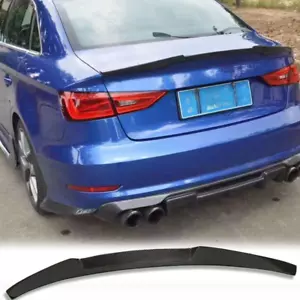 Carbon Fiber V Style Rear Trunk Spoiler Wing For Audi A3 S3 RS3 Sedan 2014-20 E - Picture 1 of 6