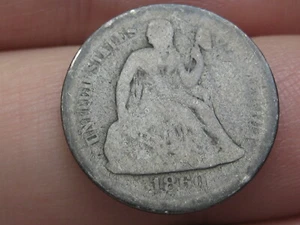 1860 P Seated Liberty Silver Dime- Good Details - Picture 1 of 3
