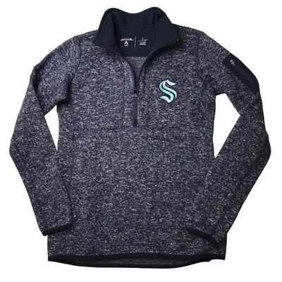 ANTIGUA Seattle Kracken Hockey Embroidered Logo Half-Zip Pullover Sweater Sz S - Image 1 of 4