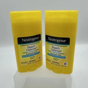 2 Pack Neutrogena Beach Defense Sunscreen Stick SPF50+ 1.5 oz EA - Picture 1 of 2