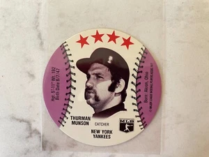 1977 Zip'z Baseball Disc Thurman Munson New York Yankees - Picture 1 of 2