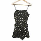 Topshop Playsuit Size 8 Black Gold Hearts Kate Moss