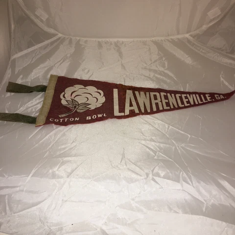 Vintage Lawrenceville Ga Cotton Bowl Pennant 16” long very unique Cover