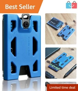 Blue Polycarbonate ID Holder Without Clip - Ideal for Professionals & Wallet - Picture 1 of 8