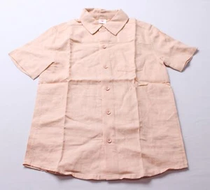 FabKids Boys' Woven Short Sleeve Button-Up Shirt DM3 Light Orange Medium NWT - Picture 1 of 6