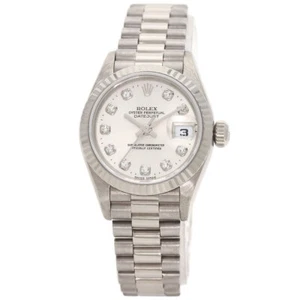 ROLEX DATEJUST 10P Diamond Watches 79179G K18 White Gold/K18 White Gold Ladies - Picture 1 of 24