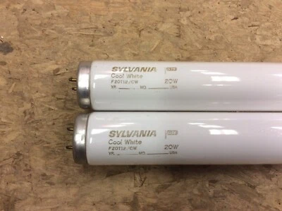 2 PACK SYLVANIA GTE F20T12/CW 20 WATT COOL WHITE FLUORESCENT TUBE LIGHT N.O.S. - Image 1 of 4