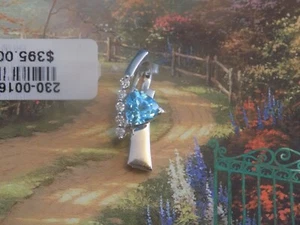 14k blue topaz diamond pendant - Picture 1 of 11