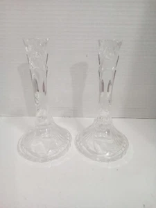 RCR Royal Lead Crystal  Rock Glass Candlesticks Vintage Highly Reflective   EUC  - Picture 1 of 6