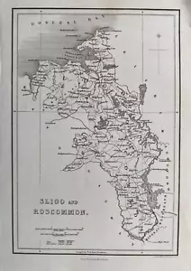 Mappa antica 1841; Contee di Sligo e Roscommon, Irlanda - Foto 1 di 3
