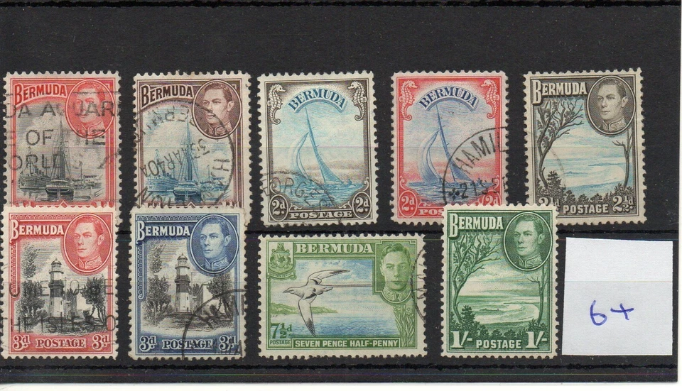 Bermuda (64) George V1 -  1938 - selection -  used - SG Cat £29 - Image 1 of 1