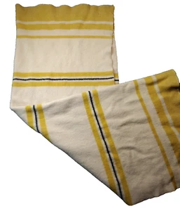 Vintage Wool Blanket Navajo Stripe Style / Hudson Bay Style 78" x 56" 50's Throw - Picture 1 of 10