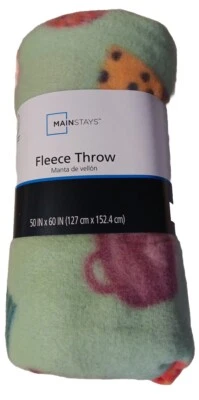 Manta polar tazas de té de café 50" x 60" verde menta cubierta para regazo pilares  Foto 1 de 4