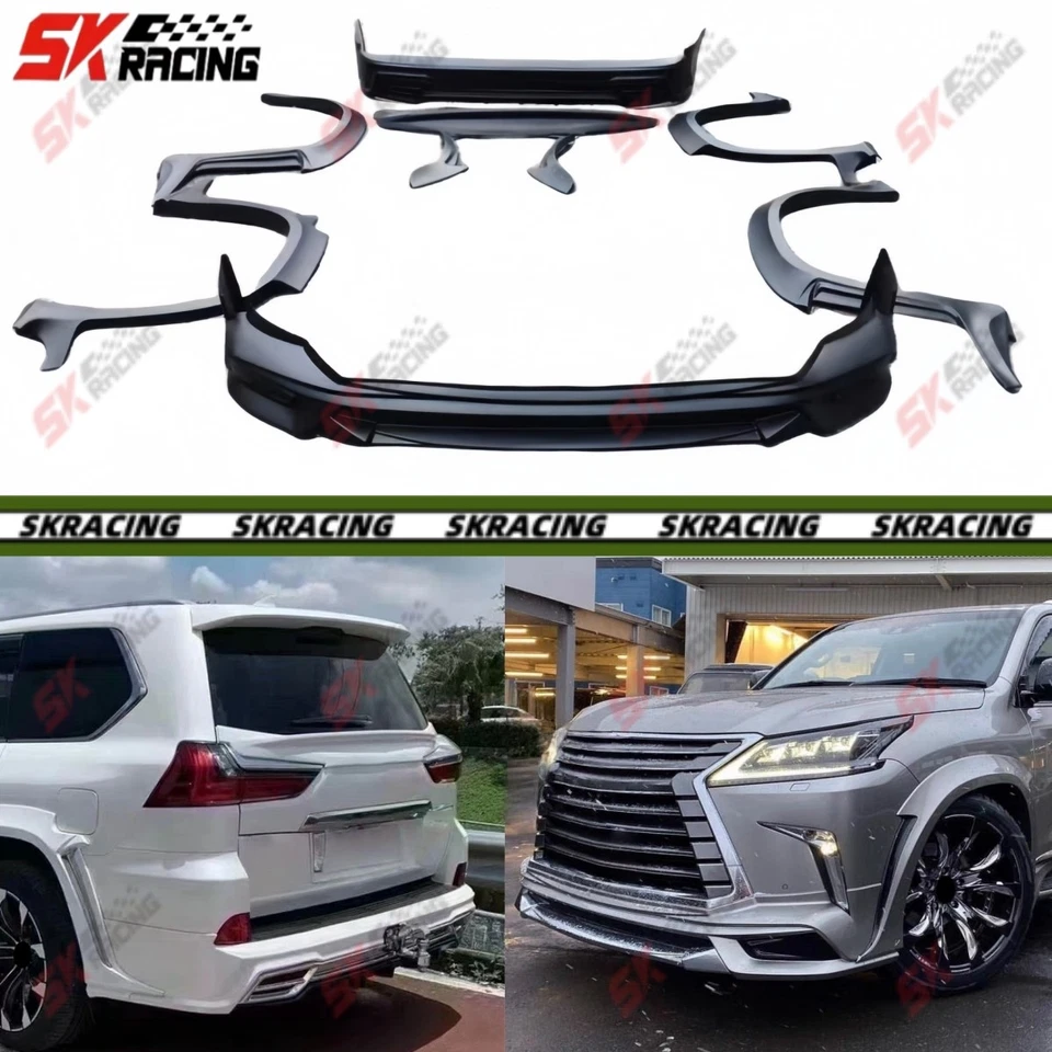 Kits de carrocería de alerón labio delantero trasero ABS/FRP/PP sin pintar para Lexus LX570 16-21 Foto 1 de 4