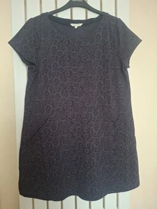 White Stuff Floral Print Stretch Cotton Blend Top With Pockets. Size 16(41")Navy - Picture 1 of 3