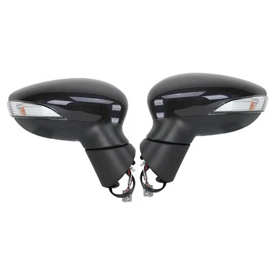 Espejo retrovisor puerta ala lateral negro 1 par apto para coche Ford Fiesta MK7 2013-2017 Foto 1 de 4