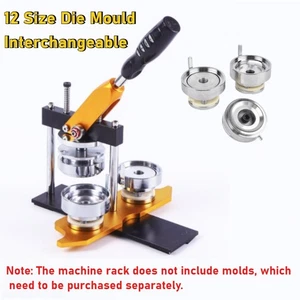 Manual Button Badge Maker Rack 12 Size Mould Interchangeable FOR DIY Decoration - Picture 1 of 18