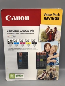 Canon Pixma 4er Pack Original 221 C, M, Y, BK Tintenpatrone BITTE LESEN - Bild 1 von 4