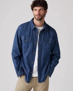 Men’s Levi’s Dark Wash Relaxed Fit Western Shirt Size Large - Picture 1 of 5