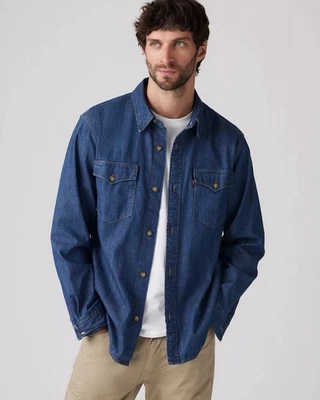 Men’s Levi’s Dark Wash Relaxed Fit Western Shirt Size Large - Image 1 of 4