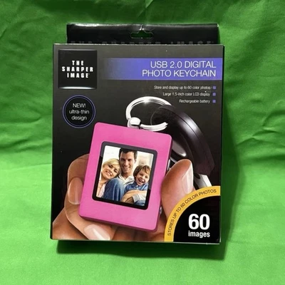 Pink Sharper Image USB 2.0 Digital Photo Keychain 60 Images 1.5" LCD New In Box - Image 1 of 4