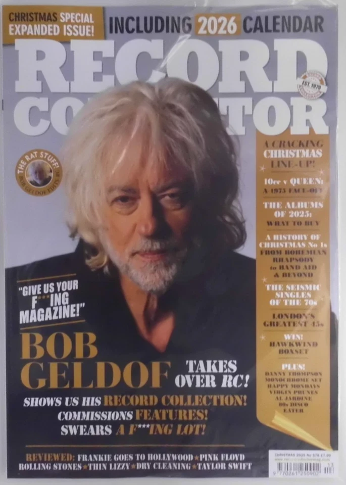 Record Collector magazine Christmas Special 2025 Bob Geldof takes over +Calendar - Image 1 of 1